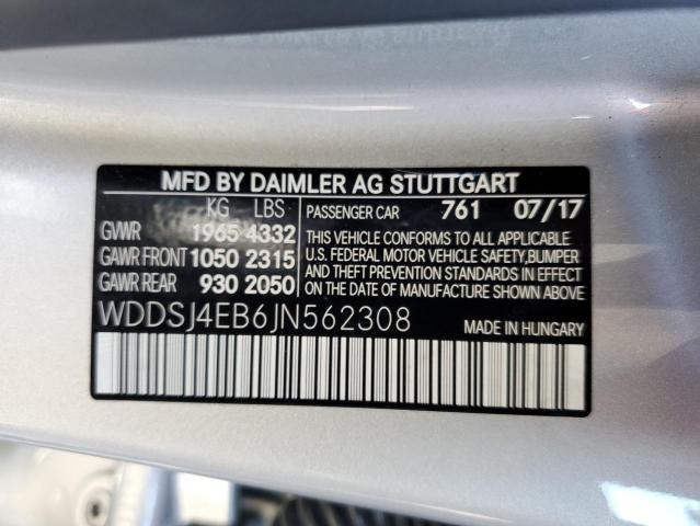 WDDSJ4EB6JN562308 Mercedes-Benz CLA 250