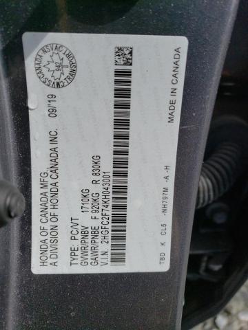 2019 HONDA CIVIC EX - 2HGFC2F74KH043001