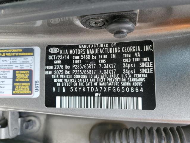 5XYKTDA7XFG650864 KIA SORENTO LX