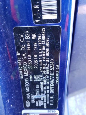 3KPFK4A77HE152240 KIA FORTE LX