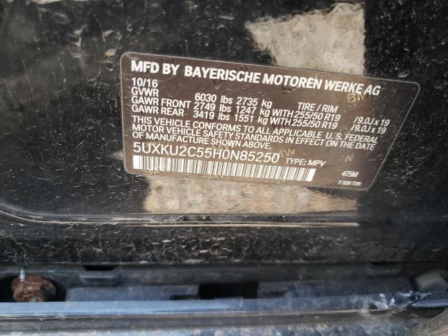 2017 BMW X6 XDRIVE3 - 5UXKU2C55H0N85250