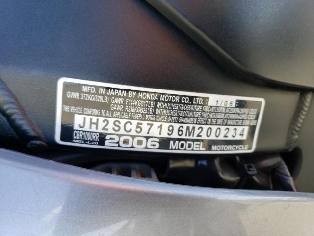 2006 HONDA CBR1000 RR - JH2SC57196M200234