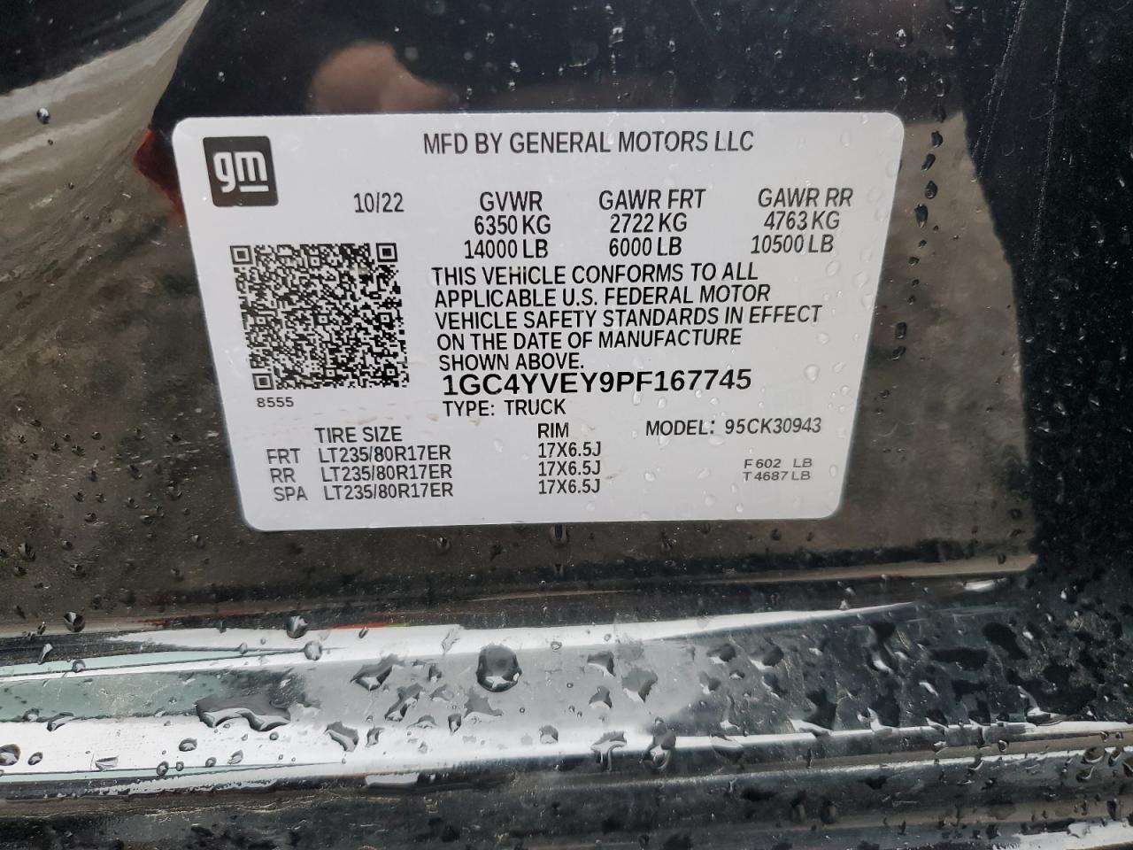 1GC4YVEY9PF167745 CHEVROLET ALL Models 2023