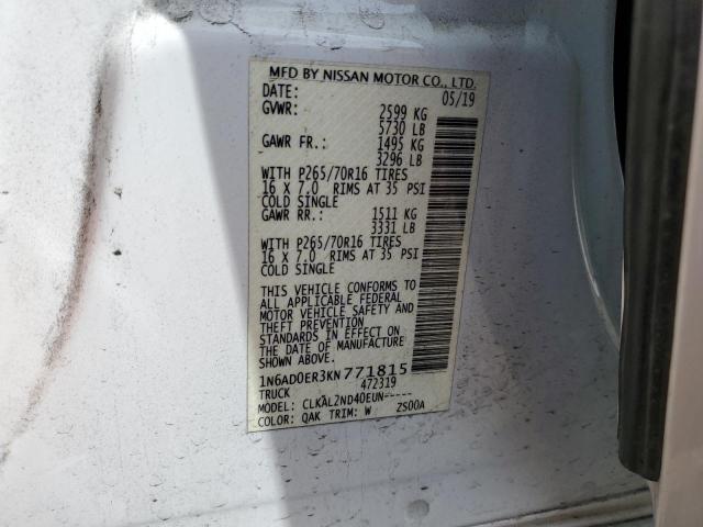 1N6AD0ER3KN771815 Nissan FRONTIER S