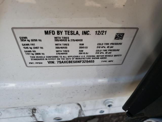 7SAXCBE58NF329465 Tesla MODEL X