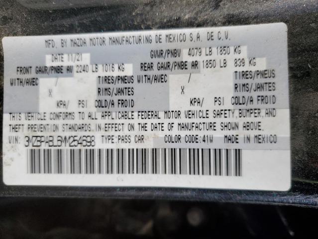 3MZBPABL6MM254698 Mazda 3 SELECT