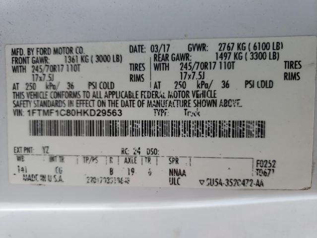 2017 FORD F150 - 1FTMF1C80HKD29563