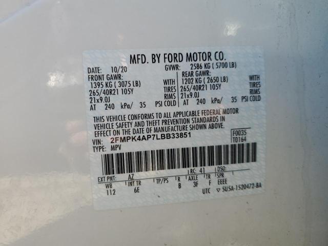 2020 FORD EDGE ST - 2FMPK4AP7LBB33851