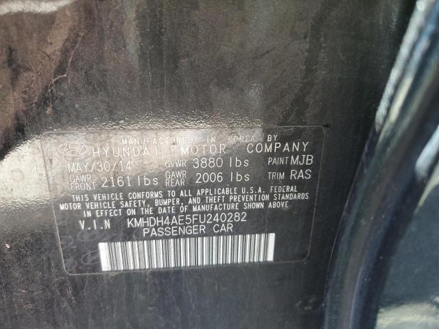 KMHDH4AE5FU240282 Hyundai ELANTRA SE