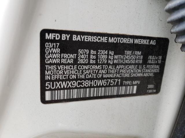 5UXWX9C38H0W67571 BMW X3 Xdrive28i