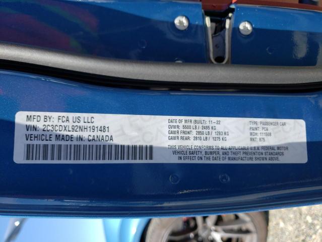 2C3CDXL92NH191481 Dodge Charger Srt Hellcat