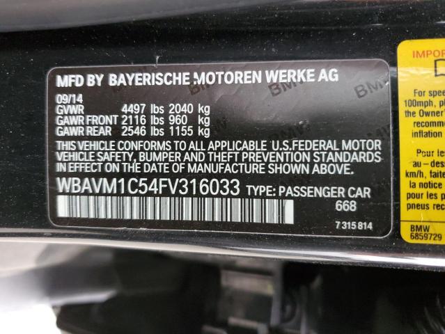 WBAVM1C54FV316033 BMW X1 Sdrive28i