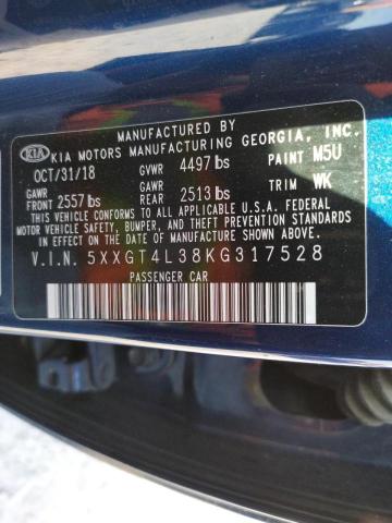 5XXGT4L38KG317528 KIA Optima Lx