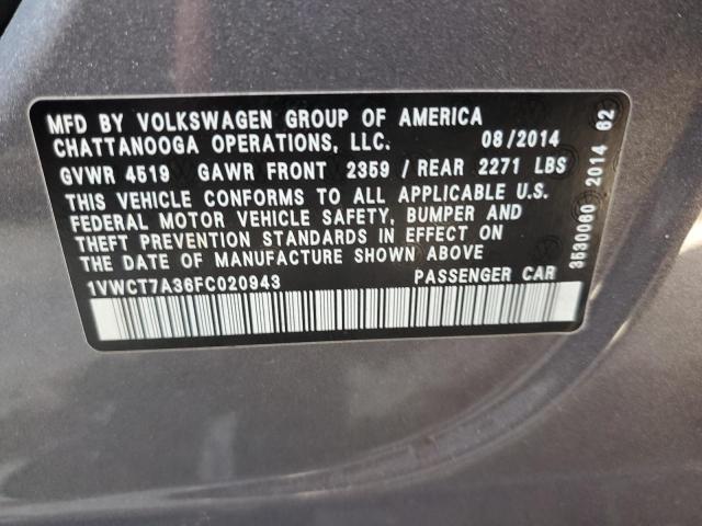 2015 VOLKSWAGEN PASSAT SEL - 1VWCT7A36FC020943