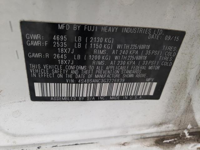 4S4BSANC3G3226839 Subaru Outback 2.5i Limited