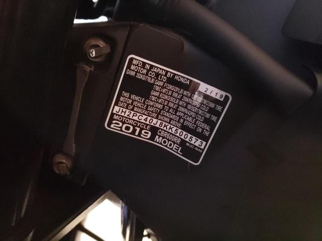 2019 HONDA CBR600 RA JH2PC40J8KK500573