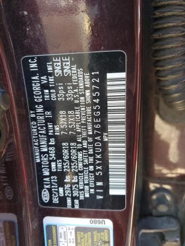 5XYKUDA76EG545721 KIA SORENTO EX