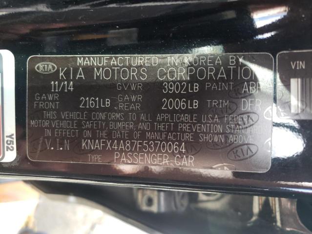KNAFX4A87F5370064 KIA FORTE EX