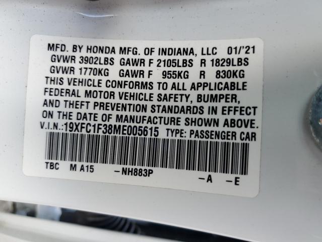2021 HONDA CIVIC EX - 19XFC1F38ME005615