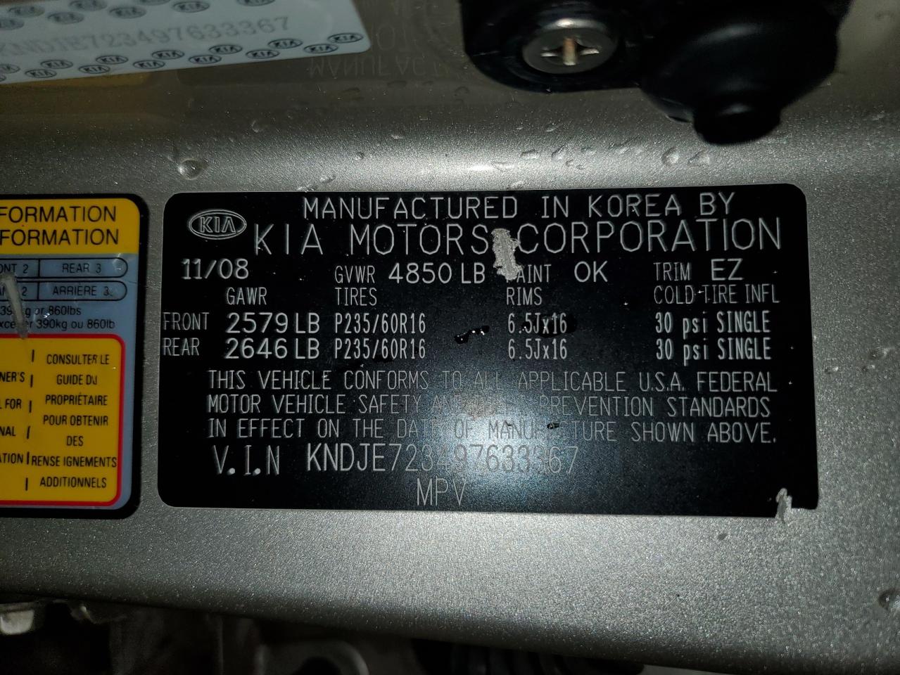 KNDJE723497633367 2009 Kia Sportage Lx