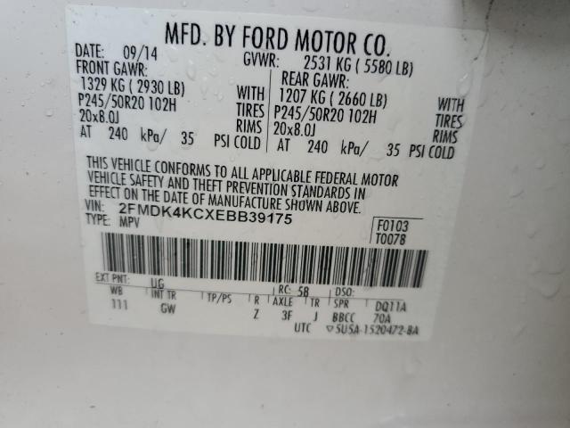 2FMDK4KCXEBB39175 | 2014 FORD EDGE LIMIT