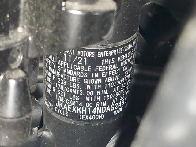 2022 KAWASAKI EX400 - JKAEXKH14NDAG2486