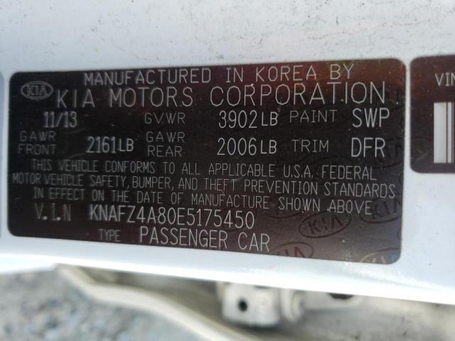 KNAFZ4A80E5175450 KIA FORTE EX
