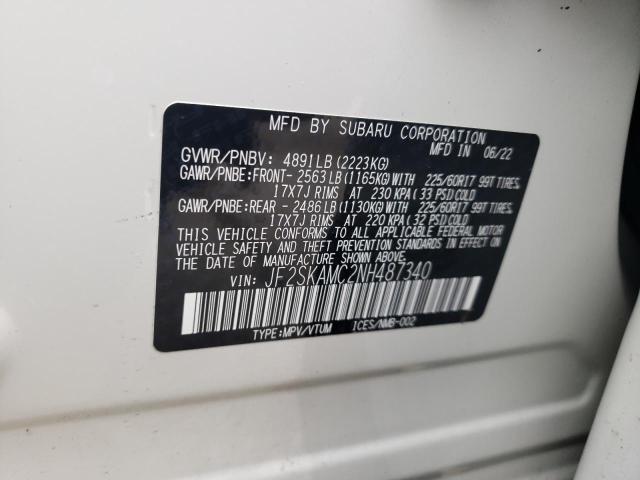 2022 SUBARU FORESTER W JF2SKAMC2NH487340