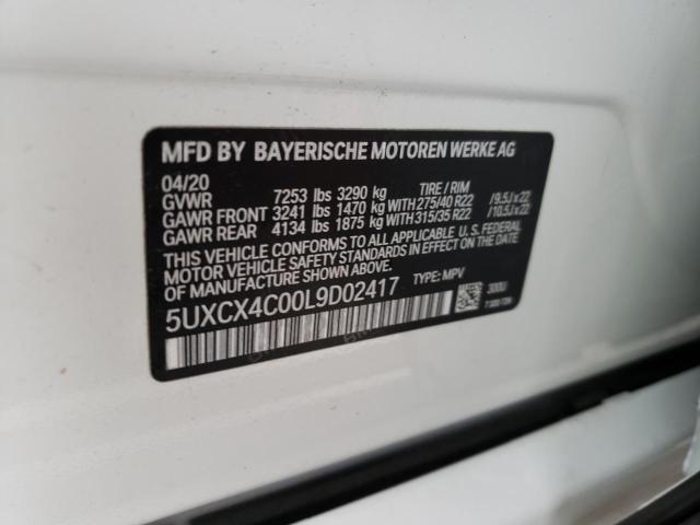 2020 BMW X7 XDRIVE5 5UXCX4C00L9D02417