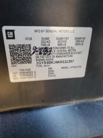 2019 CADILLAC ESCALADE L - 1GYS4BKJ4KR111397