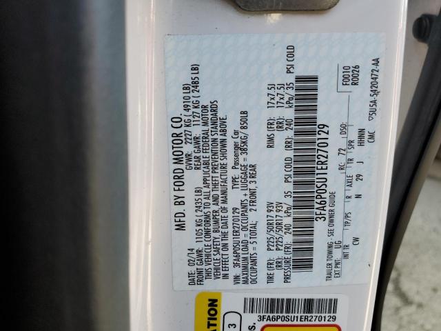 3FA6P0SU1ER270129 Ford Fusion Titanium Phev