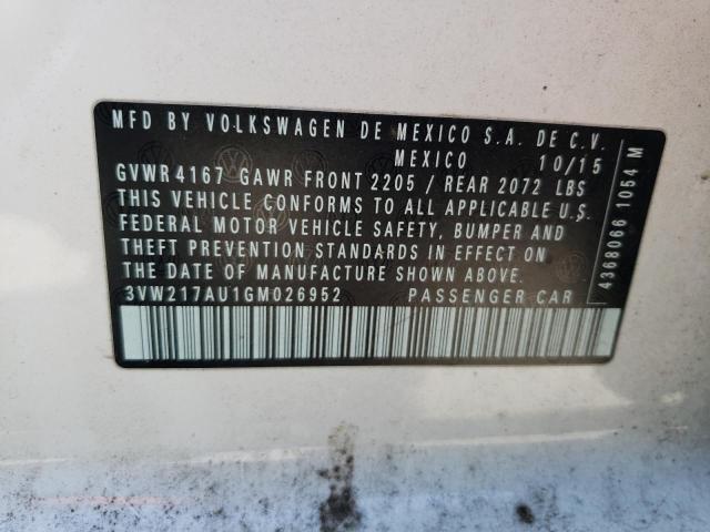 2016 VOLKSWAGEN GOLF S/SE - 3VW217AU1GM026952
