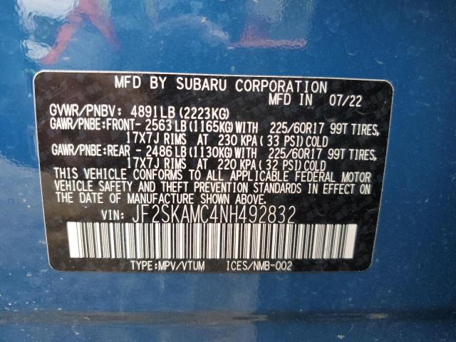 JF2SKAMC4NH492832 Subaru Forester Wilderness