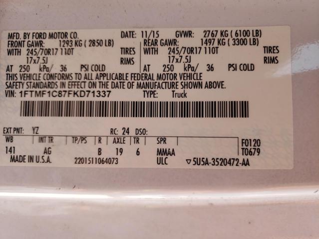 2015 FORD F150 - 1FTMF1C87FKD71337