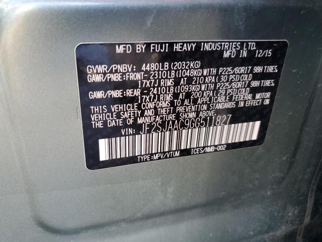 JF2SJAAC9GG511827 Subaru Forester 2.5i