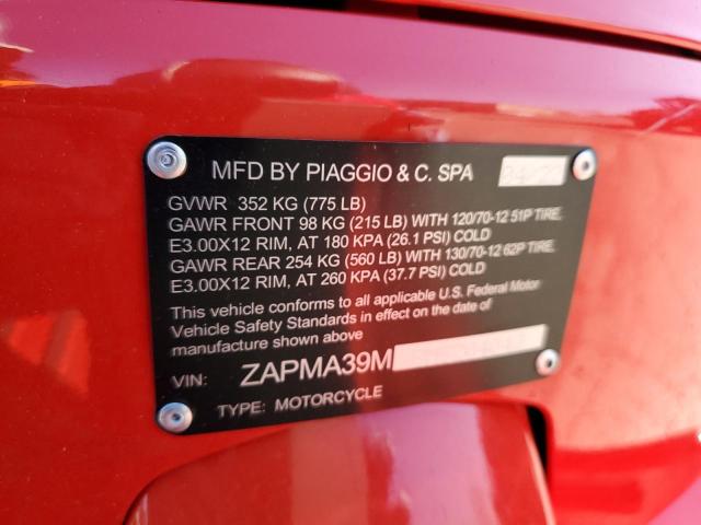2022 VESPA GTS ZAPMA39M8N5204043