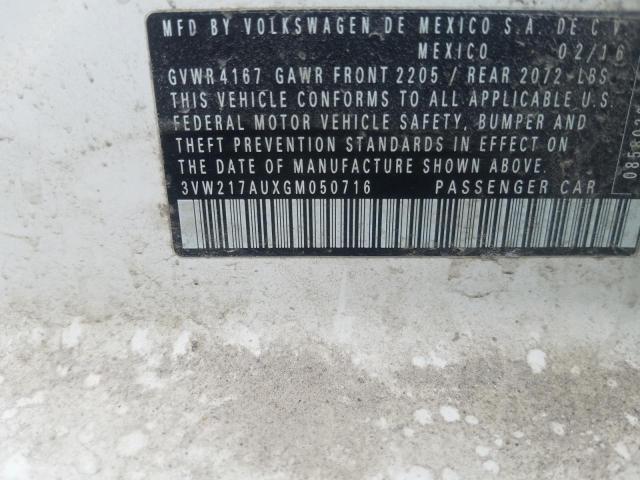 2016 VOLKSWAGEN GOLF S/SE 3VW217AUXGM050716