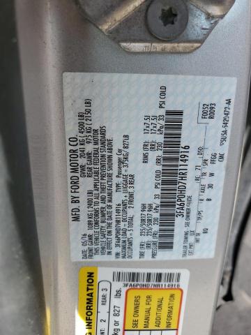 2017 FORD FUSION SE - 3FA6P0HD7HR114916