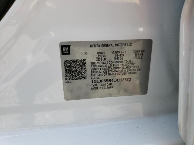 2020 CHEVROLET SONIC PREM - 1G1JF5SB4L4112773