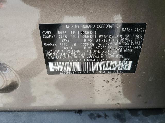 2021 SUBARU OUTBACK LI - 4S4BTGND5M3170214