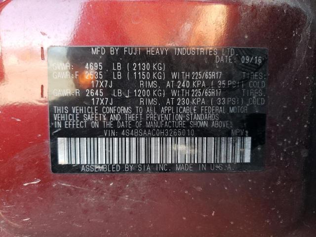 4S4BSAAC0H3265010 Subaru Outback 2.5i
