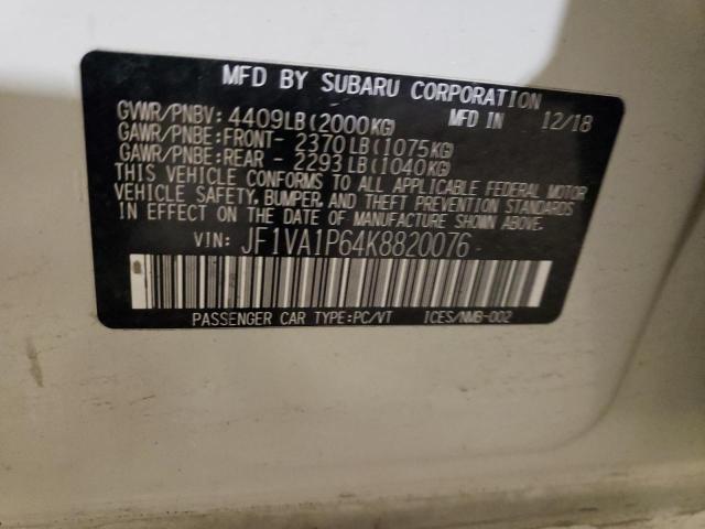 JF1VA1P64K8820076 Subaru Wrx Limited