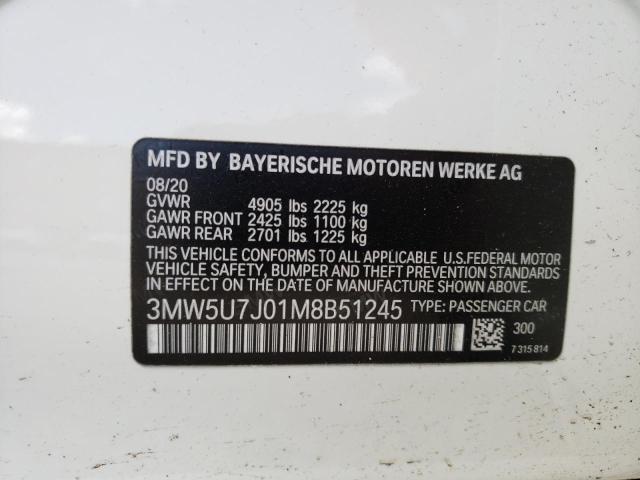 2021 BMW M340I - 3MW5U7J01M8B51245