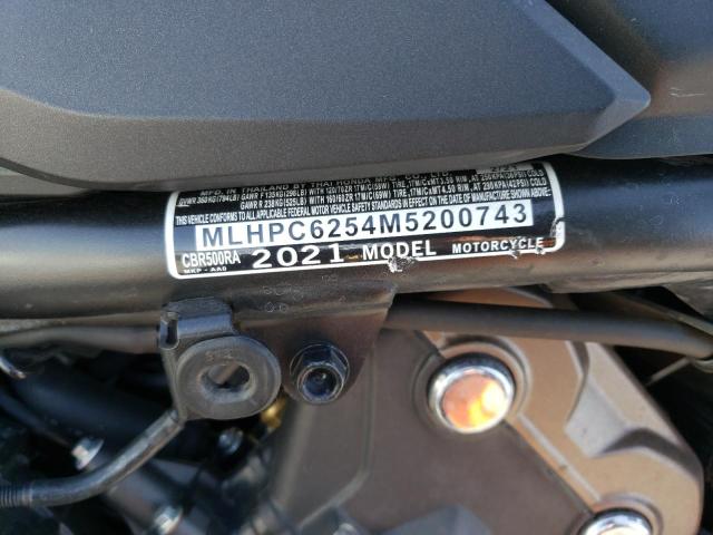 2021 HONDA CBR500 RA MLHPC6254M5200743