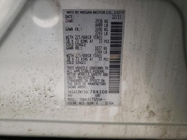 5N1AT2MT3GC784108 Nissan ROGUE S