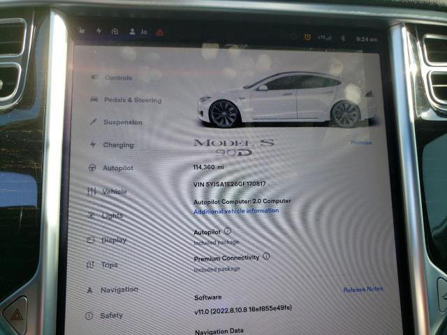 2016 TESLA MODEL S - 5YJSA1E26GF170817