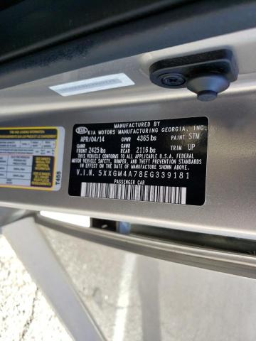 5XXGM4A78EG339181 KIA Optima Lx