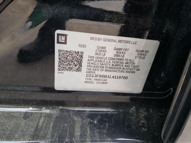 2020 CHEVROLET SONIC PREM - 1G1JF5SB1L4119700