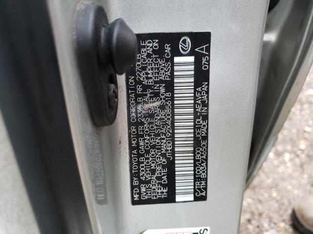 2004 Lexus Is 300 VIN: JTHBD192X40085618 Lot: 46813173