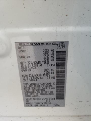5N1AT2MT9KC776734 Nissan ROGUE S